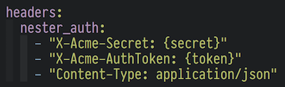 Custom authentication example via headers req8 headers